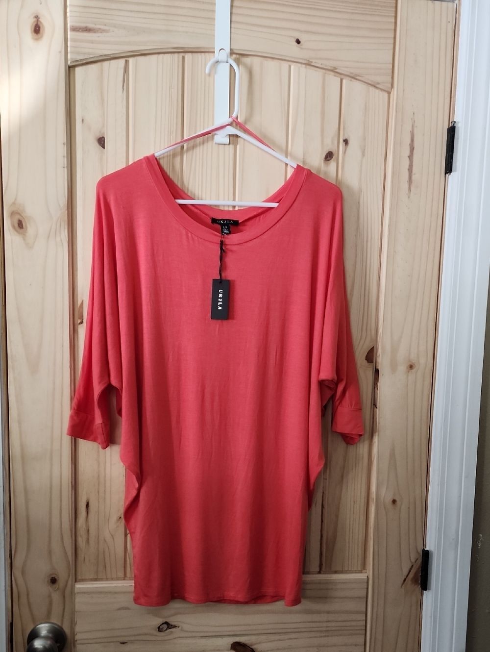NWT UK2LA Coral Dolman Sleeve Tunic Top Size L